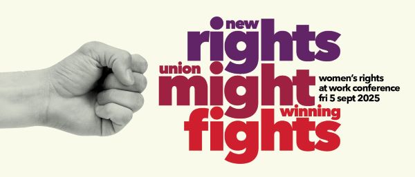 promotion graphic for Women's Rights at Work Conference 2025